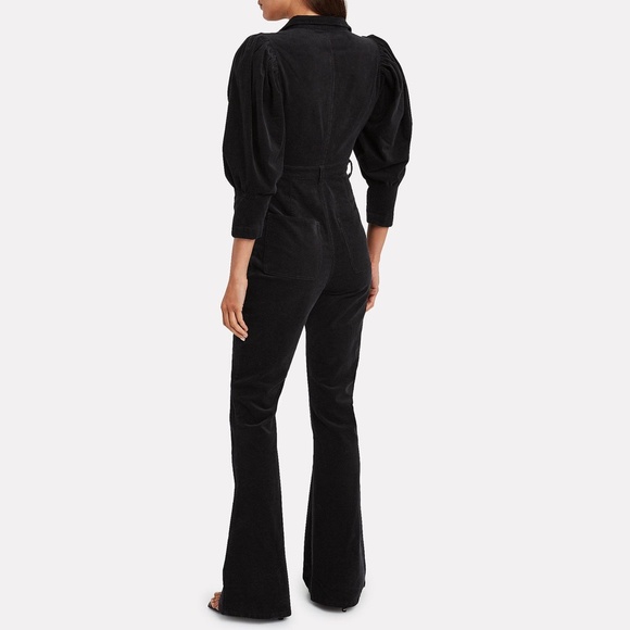 WeWoreWhat Corduroy Puff Sleeve Flare Jumpsuit, XS - Picture 3 of 11